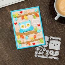 Creative Owl Dies, DIY Scrapbooking Album And Embossing Stencil, Greeting Card Making Tool, Card Paper Cutting Crafts ,Gift Card Making Template Die Cuts. - Silver - View 4
