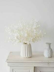 1/2 束人造尤加利枝花束，白色仿丝尤加利叶，适用于婚礼装饰、客厅和餐桌摆设、园艺，触感逼真，适合夏季派对、生日、毕业典礼、婚礼等场合。 - 彩色 - 查看 5