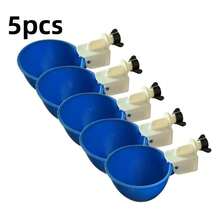 Kit de bebedero automático para aves de corral - Comedero integrado con diseño de parada automática, taza de bebida grande azul para pollo, pato, ganso, paloma, pájaro, bebedero automático para aves de corral - Alimentador de agua - Ver 15