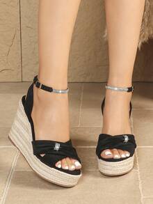 Bohemian Nightclub Style Buckle Vacation Party - Black - View 4