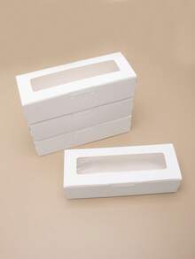 5个/10个/20个装长方形开窗马卡龙盒、面包盒、甜点盒、甜甜圈盒、巧克力盒、糖果包装盒、糕点礼盒，适用于节日和派对 - 查看 7