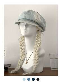 复古牛仔报童帽，贝雷帽，大号八角帽，设计师款，百搭，修脸，艺术家帽，水洗做旧报童帽，休闲装，文艺风，小众复古做旧报童帽 - 彩色 - 查看 9