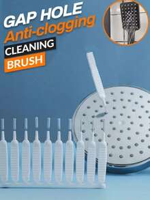 10pcs/Set White Multi-Functional Shower Head Cleaning Brush, Bathroom Accessories - A - View 6