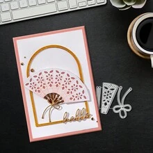 Creative Folding Fan Dies, DIY Scrapbooking Album And Embossing Stencil, Greeting Card Making Tool, Card Paper Cutting Crafts ,Gift Card Making Template Die Cuts. - Silver - View 3