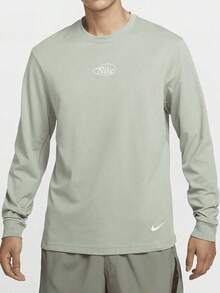 Nike PRIMARY DRI-FIT Crew Neck Long Sleeve T-Shirt, Men's, Light Green - Light Green - View 1