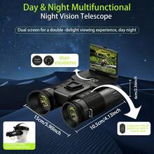 Adult Dual-Screen Night Vision Headset, Supports 4K Video Recording, 48MP Photography, 8X Zoom, With 3500mAh Rechargeable Battery, Dual Screens More Suitable For Animal Observation And Photography - Black - View 10
