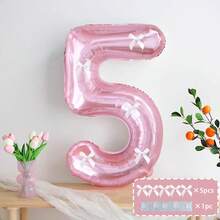 1 Set Dreamy Crystal Purple Balloons, Numbered Balloons With White Bow Decor, Suitable For Birthday Party, Bar, Proposal And Confession Scenes, Numbers 1-9 Available - Multicolor - View 25