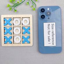 一套木制双人桌面互动井字棋游戏，锻炼逻辑思维、推理能力和专注力，适合家庭聚会，是圣诞节、复活节、万圣节、生日的完美礼物，木制玩具 - 彩色 - 查看 9