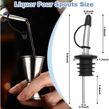 Stainless Steel Liquor Bottle Pourers With Rubber Dust S 2 Pack Pour Spouts For  Olive Oil Vinegar Bottles - 1 - View 3
