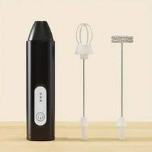 Máy đánh sữa và máy trộn cầm tay 2 trong 1, sạc USB, động cơ mạnh mẽ 3 tốc độ, tích hợp que đánh trứng và máy tạo bọt, hoạt động không dây cho cà phê, latte, cappuccino, whisky - Thiết bị nhà bếp nhỏ gọn, tay cầm tiện dụng, cấp nguồn USB (tương thích với thiết bị USB-C), máy đánh sữa cầm tay, dung lượng pin: 300mAh - Nhiều màu - Xem 15