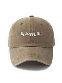 MAKEFGE 1pc Women's Embroidered Fashion "MAMA" Letter Mini Adjustable Size Sun Protection Outdoor Casual Baseball Cap, Suitable For Daily Matching - 1 Piece Of Love - View 6