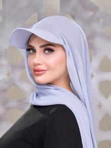 1pc Summer Baseball Cap With Scarf, Chiffon Cap Scarf Combo, Lightweight Breathable Versatile Sun Protection Hat, Suitable For Summer Religious Gatherings, Fashionable Middle Eastern Style - Multicolor - View 11