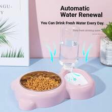2pcs/Set Pet Bowls With Automatic Water Dispenser, Keeps Your Pets Hydrated, Suitable For Cats & Dogs, Easy Refill Design - 500ml - View 3