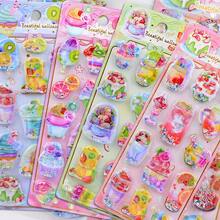 Pegatinas de agua con diseños de helado, caramelo, fruta y cristales brillantes, pegatinas decorativas en relieve divertidas para botellas de agua, refrigeradores, fundas de teléfono, cuadernos, scrapbooking, recompensas y manualidades - Multicolor - Ver 4