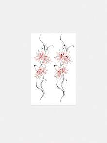 One Valentine's Day Temporary Temporary Tattoo Sticker, Y2K Style, Floral Design, Waterproof, Sweatproof, Washable, Non-Reflective, Suitable For Arms And Shoulders, Realistic Tattoo, Suitable For Individuals, Lasts 3-5 Days. - Multicolor - View 4