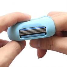 Envie 2 In 1 Finger Shaver Mini Razor & Travel Toothbrush Cover, Compact Portable Design, Multi-Use Personal Care Tool For Easy Storage And Travel - Blue - View 2