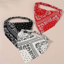 3-Piece Set Of Printed Fashion Triangle Headscarves, Elastic Headbands, Multifunctional Women's Headwear - Màu hỗn hợp - Xem 4