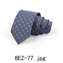 男士领带一条，适合：婚礼、商务、休闲、派对等场合。图案窄领带，防污防皱，条纹波点复古领带，领带夹和领带架套装，条纹休闲面料。 - 彩色 - 查看 5