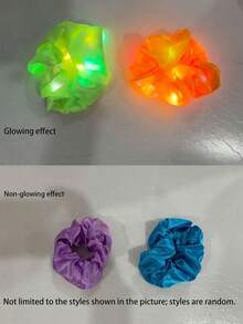 10个随机颜色LED发光发圈，女士LED发光发绳，彩色发光发带，适合派对、嘉年华、霓虹派对、圣诞装饰 - 彩色 - 查看 6