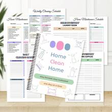 Planificador de limpieza del hogar: organizador de tareas semanales y diarias sencillo, con listas de verificación de mantenimiento estacional, inventario del hogar y páginas de motivación, diario de gestión del hogar con espiral para propietarios de viviendas y familias ocupadas para lograr una organización eficiente del hogar - Rectángulo - Ver 3