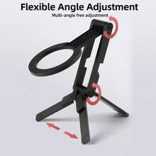 Foldable Magnetic Phone Tripod Holder Rotating Desktop Stand Handheld Selfie Stick Bracket - Universal - View 10