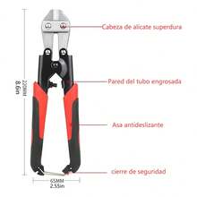 Pinzas Cortapernos Cizallas Alambron Corta Ahorro De Trabajo - A-Rojo y negro - Ver 2