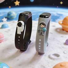 2pcs/Set Unisex Space Series LED Digital Watch Bracelet, Displays Time, Date, Stopwatch, Suitable For Daily Wear, Back To School, Birthday, Christmas Gift - Multicolor - View 3