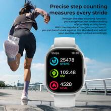 Smartwatch che combina stile e funzionalità: display HD da 1,9", attivazione dello schermo con movimento del polso, chiamate Bluetooth e giochi casual divertenti. Con contapassi reale, varie modalità sportive e costruzione in materiale, è il compagno perfetto per l'uso quotidiano e l'attività fisica per tutti. - Visualizzare 6