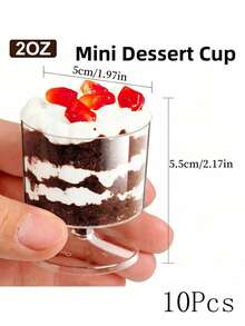 10-50pcs 2oz Or 5oz Mini Dessert Cups, Transparent Glass Cups, Mini Ice Cream Cake Dessert Cups, Mousse Cups, Party Wedding Birthday Tasting Cups - Multicolor - View 11