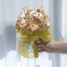 1 Bouquet Bohemian Style Bridal Bouquet, Suitable For Wedding Photography, Bridal Shower And Valentine's Day Gift - Multicolor - View 5