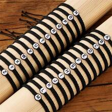 1件手工亚克力26字母英文手链，简约黑白时尚女士手链 - 彩色 - 查看 6