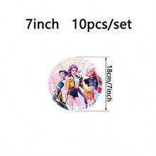 96pcs KPOP Demon Slayer Birthday Party Tableware Set, Includes 7/9 Inch Plates, 9oz Cups, Cutlery, Birthday Banner, Napkins, Tablecloth, Anime Themed Disposable Party Supplies For Birthday And Graduation - Multicolor - View 5