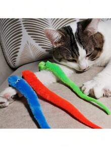 1pc Colorful Artificial Feather Butterfly & Insect Design Interactive Cat Wand Toy, Strong Suction Cup For Indoor & Outdoor Hunting Exercise, Perfect For Kitten & Adult Cat, Great Easter Gift - Multicolor - View 8