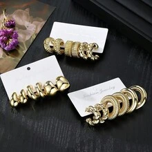 18pcs/Set Minimalist Geometric CCB Earring Set - Gold - View 3