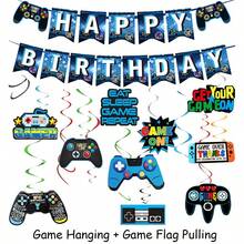 10/15/16pcs Retro Game Vortex Decor | Gamer Birthday Party Hanging Streamers | Reusable Arcade Wall Decor, Gentleman's Space And Living Room Gaming Gear, Growth Celebration - Multicolor - View 11