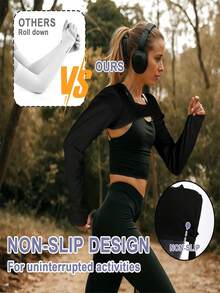 Women's Long Sleeve Cropped Top, Bolero With Thumb Hole, Short Activewear Shirt Shrug - Multicolor - View 8