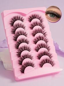 7对自然3D蓬松柔软一体式假睫毛，易于佩戴 - 查看 2