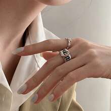 1个时尚金属字母皮带扣，可调节环扣，适合送礼和日常佩戴 - 彩色 - 查看 5