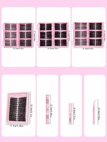Bộ nối mi D-Curl, C-Curl, Fluffy Curl gồm 2124 sợi, 648 sợi, 612 sợi, 216 sợi, bộ tự làm mi giả, mi giả mềm mại và bồng bềnh, bộ nối mi chùm, bộ mi giả 30D 40D 60D 80D, bao gồm keo dán mi, chất làm kín, dụng cụ uốn mi, nước tẩy trang, thích hợp để tự sử dụng. - Nhiều màu - Xem 2