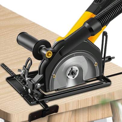 Soporte de máquina de corte de amoladora angular de 40 mm con escala guía, juego de base de sierra circular con ranura, accesorio de protección de conversión de amoladora angular ajustable de 0-45°, sierra de mesa para carpintería, juego de base de sierra circular, adecuado para máquina de corte de 100-125 mm