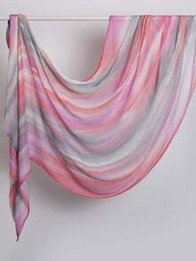 New Arrival Spring/Summer Modest Hijab Asymmetrical Tie-Dye Tie Dye Striped Gradient Muslim Headscarf, Soft And Breathable Modal Hijab Shawl - Multicolor - View 8