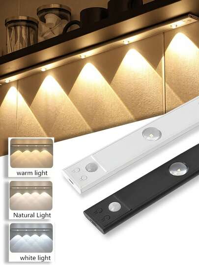 Ultra-Slim Induction Lamps, Battery-Operated, Highly Luminous Wireless Motion-Activated Lights For Indoor Use, Smart LED Motion Sensor Lights, Suitable For Cabinets, Magnetic Dimmable Closet Lighting, Ideal For Kitchens, Staircases, And Table Lamps, Wireless For Under-Table Use.