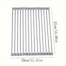 1pc Luxury Stainless Steel Roll-Up Dish Rack - Space-Saving Sink Design, Multi-Function Dish Drying Rack, Portable Roll-Up Rack, Sink Mat, Easy Storage, Rust-Resistant, Durable, Compact Kitchen Tool, Dish Drainer - A - View 8