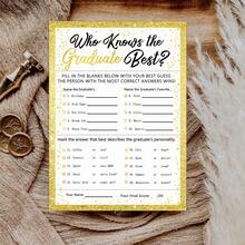 12张毕业游戏卡片 - “谁最了解毕业生”问答卡，毕业派对游戏卡片 - 送给毕业生的完美庆祝礼物，毕业派对用品 - A - 查看 1