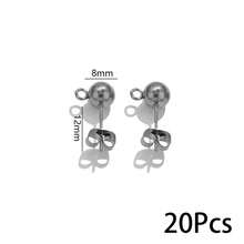 20pcs Stainless Steel 4 5 6 8mm Round Ball Stud Earring Loop Hooks Posts Earrings Back For DIY Jewelry Making Supplies Wholesale - Earrings - View 24