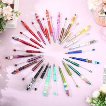 DOMUUH 30pcs/Pack Plastic Pens With Beads, Suitable As Mother's Day Gift, Graduation Gift, Office Use Or Back To School Items - B - View 8