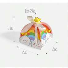 10pcs Cartoon Rainbow Cute Packaging Gift Boxes For Birthday Party, Foldable Bowknot Gift Boxes - Multicolor - View 11