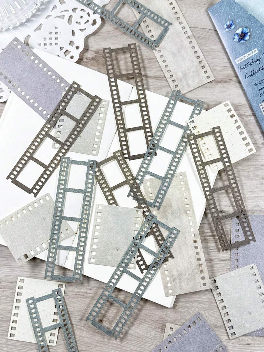 30 piezas/paquete Papel vintage texturizado hueco y ligero para scrapbooking, adecuado para diarios hechos a mano, collages y decoración - de talones de billetes - Ver 1