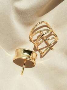 2pcs/Set Women's Gold Fashionable Ponytail Clips - Gold - View 5