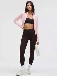 Lululemon Define Cropped Jacket Nulu BLLP-For Yoga Gym Running-Sweat-Wicking-Yoga-All Seasons Sport-Spring/Summer-Autumn/Winter-Back To School - Blissful Pink - 查看 2